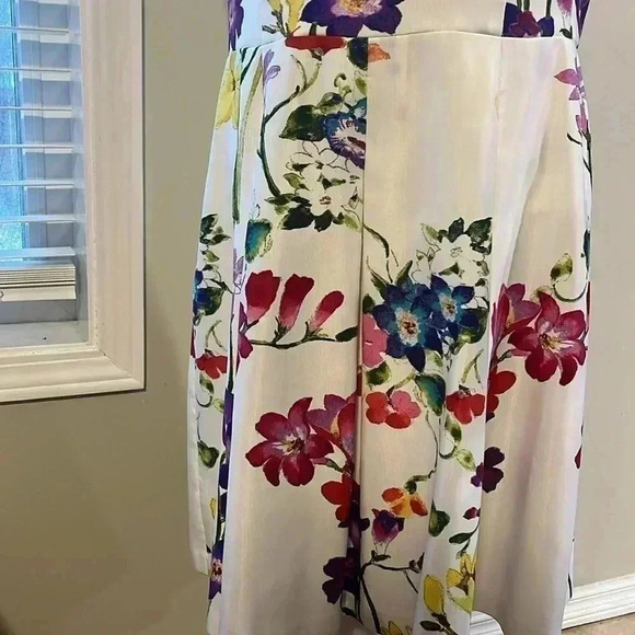 [14]Lauren Ralph Lauren Floral Print Sleeveless White A  Shape Dress - Picture 3 of 11